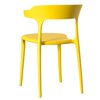 Fabulaxe Modern Plastic Outdoor Dining Chair with Open U Shaped Back, Yellow QI004228.YL